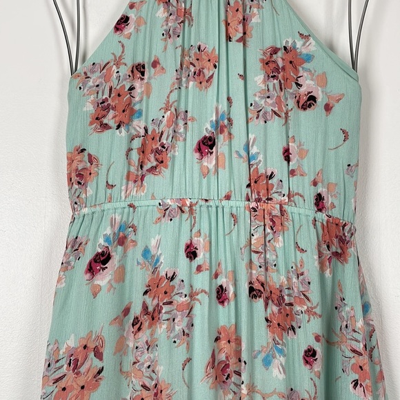 Tabitha Webb floral print high neck sleeveless drawstring waist ruffle hem maxi - Picture 8 of 11